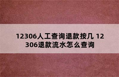 12306人工查询退款按几 12306退款流水怎么查询